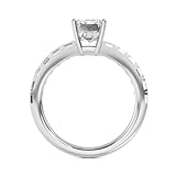 2 Carat (ctw) 14K White Gold Emerald,Round Cut LAB GROWN Diamond Halo Engagement Ring (Color E-F Clarity VS1-VS2)