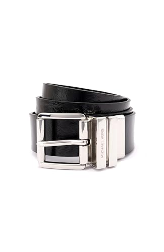 Michael Kors Women's 1.5 Inch Leather Reversible Belt, Stylish Fashion Accessory for Everyday Wear, Black/Silver, M