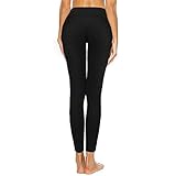 romansong High Waisted Yoga Leggings for Women with Pockets Mesh Gym Pants Ripped Workout Legging Butt Lifting Active Wear Athletic Pants Black Medium