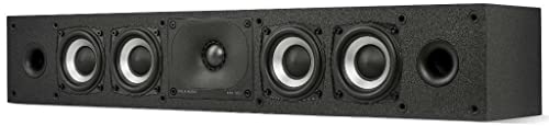 Polk Monitor XT35 Slim Center Channel Speaker - Hi-Res Audio Certified, Dolby Atmos & DTS:X Compatible, 1" Terylene Tweeter & Four 3" Dynamically Balanced Woofer, Wall-Mountable, Midnight Black