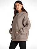 Trendy Queen Womens Oversized Hoodies Fleece Sweatshirts Long Sleeve Sweaters Pullover Fall Outfits Winter Clothes Coffee Grey S