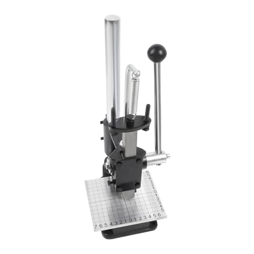 Manual Press Puncher Embossing Presser Leather Stamping & Punching Machine Leather Craft Imprinting Machine Embosser Leather Hole Punch Tool with PP Plate Scale Aluminum Plate
