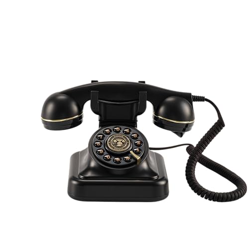 Retro Landline Telephone, Old Phone with Ringer Control & Redial, Black Old Phones, Vintage Corded Desk Old Telephone, Retro Phones for Landline, Old Fashioned Phone with Cord