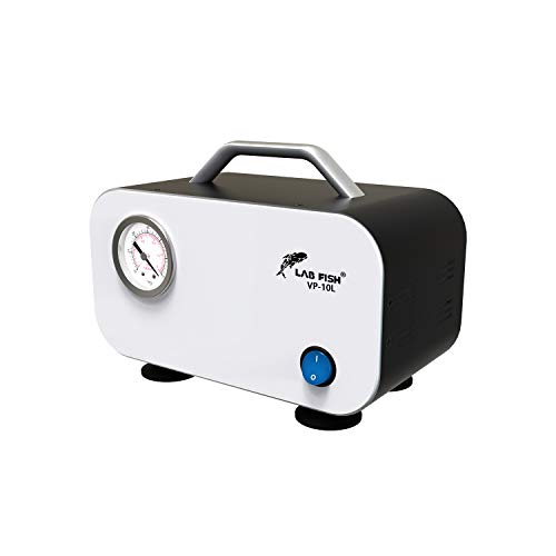 LAB FISH Laboratory Vacuum Pump Portable Oilless Diaphragm Lab Vacuum Filtration 10L/min with Rubber Tube,110V-220V