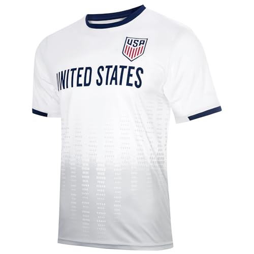 Icon Sports U.S. Soccer USMNT Adult Soccer Game Day Jersey-Inspired Shirt | Frequency, White, Medium