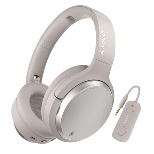 Avantalk Sky Eon - Bluetooth Headphones for Airplane Travel & Mobile Phone with Wireless Adapter, Active Noise-Canceling & Ambient Mode, Spacious & Comfortable Earpads, 45hr Playtime