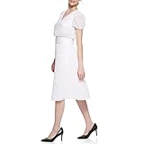 Karl Lagerfeld Paris Women's Clip Chiffon Blouson Midi, Soft White, 12