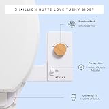 TUSHY Classic 3.0 Bidet Toilet Seat Attachment - A Non-Electric Self Cleaning Water Sprayer with Adjustable Water Pressure Nozzle, Angle Control & Easy Home Installation (Bamboo Knob)