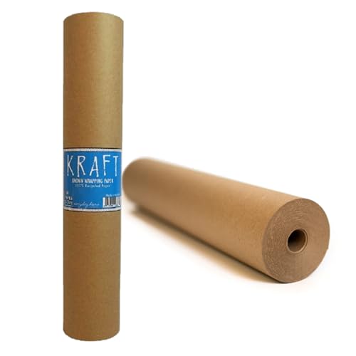 Kraft Brown Paper Roll 30" x 2,400" (200 ft) – 100% Recyclable Craft Construction and Packing Paper for Use in Moving and Bulletin Board Backing