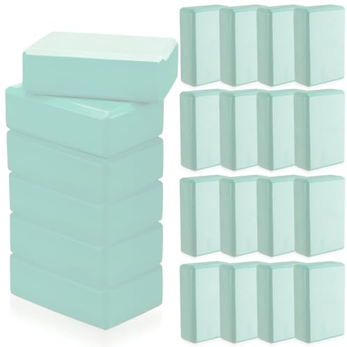 Outus 20 Pcs Yoga Blocks Bulk 9 x 6 x 3 Inch High Density Bricks to Improve Strength Flexibility Balance Soft Non Slip Gymnastic Blocks for Yoga Sports(Cool Mint)