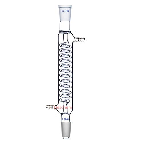 Deschem Graham Condenser,24/40,Jacket 200mm,Coil Glass Condenser,Laboratory Glassware