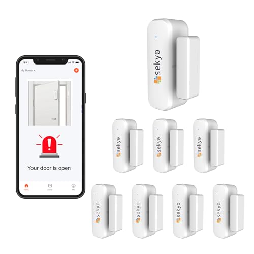 (New Launch) 8-Pack Window Door Contact Sensor, WiFi Smart Window and Door Sensor - Tuya Smart WiFi Door Sensor, Home Security Compatible with Alexa/Google Assistant, No Hub Required