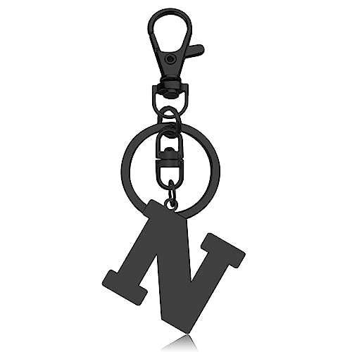 Birthday Gift for Women Girl Initial N Keychain Letter A to Z Key Chain with Stainless Steel Keyring Jewelry Gift for Mom Daughter Teenage Bridesmaid Housewarming Monogrammed Gifts (Letter N)