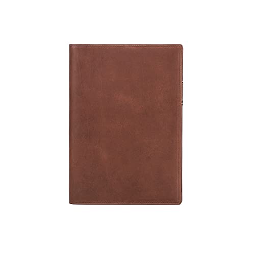 Hiram B5 Leather Notebook Cover, B5 Genuine Leather Journal Cover,B5 Diary Cover, 7.6in x 10.6 in Writing Notebook Cover, B5 Handbook Cover, B5 Planner Cover Leather-for B5 Notebook