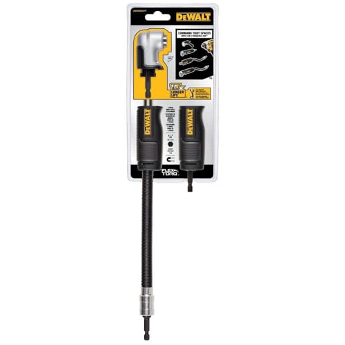 DEWALT FLEXTORQ Right Angle Drill Adaptor, 4-in-1 System, 12-Inch (DWAMRASETFT)