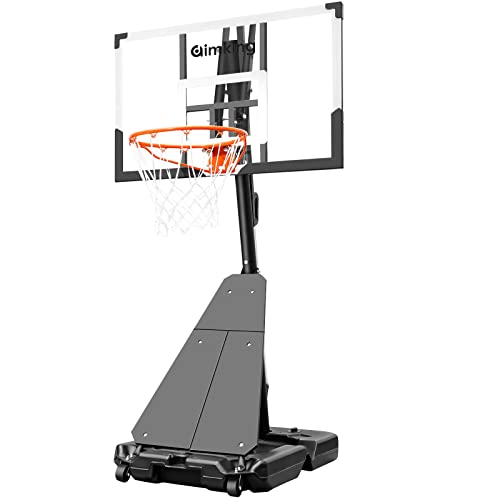 Aimking Basketball Hoop Outdoor System with 44 Inch Backboard, 4.8FT-10FT Height Adjustable Basketball Goal System for Youth/Teens/Adults Indoor Outdoor Pool