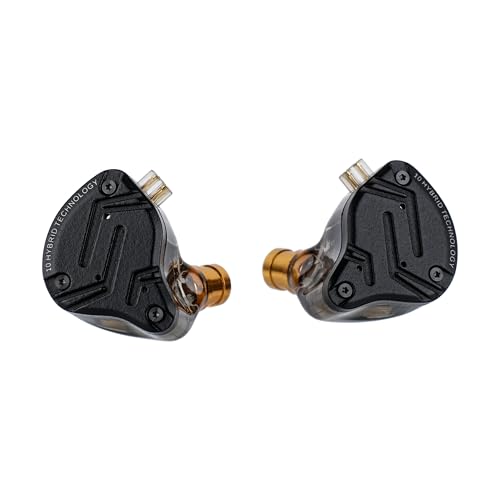 Linsoul KZ ZS10 PRO X Upgraded 1DD+4BA Hybrid Driver HiFi in Ear Earphones IEM with Alloy Faceplate, Detachable Silver-Plated Recessed 2Pin Cable for Audiophile Musician DJ Stage(Without Mic)