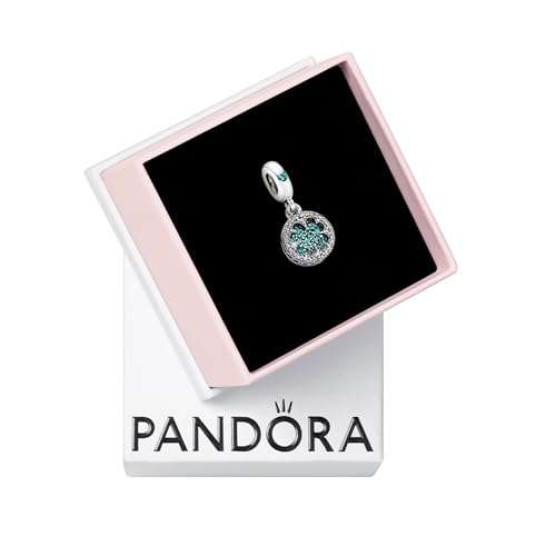 Pandora Lucky Four Leaf Clover Dangle Charm - Gift for Her - Compatible Moments - With Gift Box - Sterling Silver with Cubic Zirconia & Man-Made Crystals