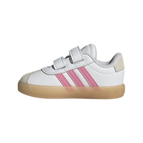 adidas Baby VL Court 3.0 Sneaker, White/Bliss Pink/Alumina, 5 US Unisex Infant