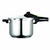 Fagor Rapid Xpress Pressure Cooker 6 + 4 Litres, Induction, Express Super Fast, Stainless Steel 18/10, All Types of Cookers, Thermo Diffuser Bottom, 2 Pressure Levels, 5 Safety Systems