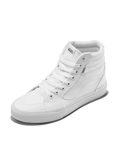 Vans Women's Filmore Hi Shoe | High Top Sneakers for Fashion & Casual Everyday Wear, (Canvas) White/White, 7