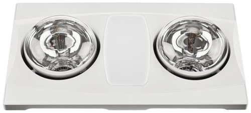Aero Pure A515A W Quiet Bathroom Fan with Heat and Light, White