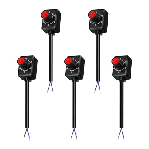5PCS DC 0/1-10V Knob LED Dimmer Mini Controller Rotary Switch Low Voltage PWM Dimming Off for 0-10V / 1-10V Dimmable LED Drivers