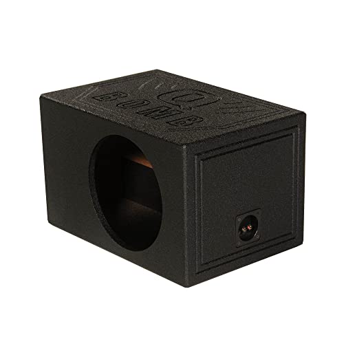 Qpower Single 12" Vented Ported Car Subwoofer Sub Box Enclosure, QBOMB12VL - Single Cab Bass Woofer Speaker Box System for Vehicle or Truck Audio
