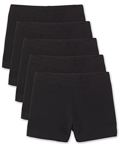 The Children's Place girls Basic Cartwheel Short Pants, Black 5 Pack, Small US