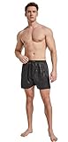 TONY AND CANDICE Men's Satin Boxer Briefs Pack, Silk Feeling Sleep Shorts Underwear with Fly for Men (Multi2-4 Pack,X-Large)