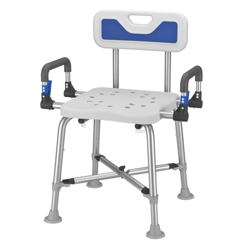 Drseats Ultra Wide Shower Chair with Armrests, Bath Bench, Bariatric Medical Safety Chairs, FSA/HSA 500 lb., Heavy Duty, Height-Adjustable for Elderly, Adults, Handicapped, and Disabled