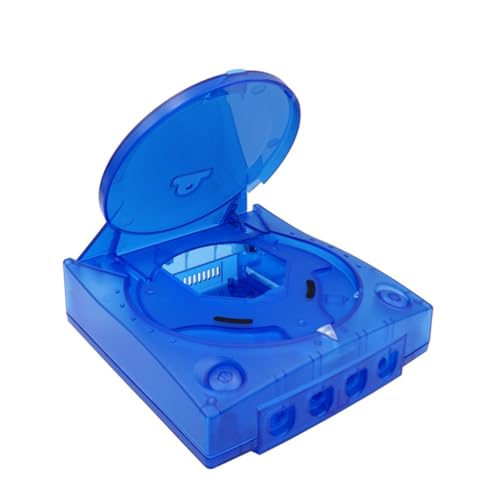 Hzxkqmil Replacement Shell for SEGA Dreamcast DC Retro Video Game Console, Translucent Plastic Housing Case Accessories for Dreamcast DC, Transparent Blue