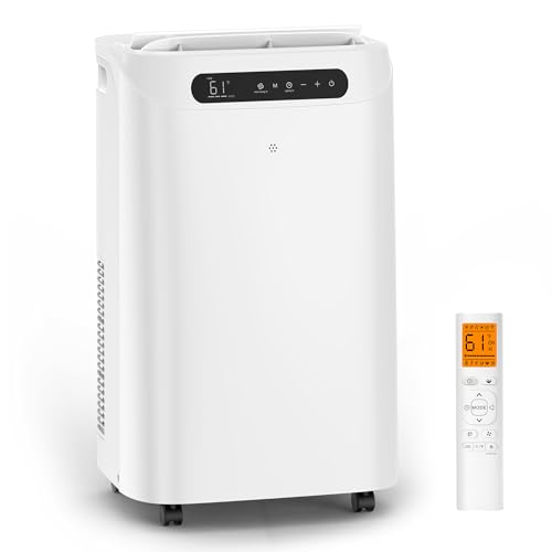 14000 BTU Portable Air Conditioners for Room up to 700 Sq. Ft, 3-IN-1 Portable AC Unit with Fan Dehumidifier, Drainage-free Cooling, 48 dB Quiet Sleep Mode, 24H Timer, Auto Swing, Windows Kit Included
