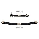 INJORA RC Black Brass Upgrades Steering Knuckle,Diff Cover and Steering Rod Tie Links Set for 1/24 RC Crawler Car Accessories Axial SCX24 Gladiator Bronco AXI90081 Upgrades Parts