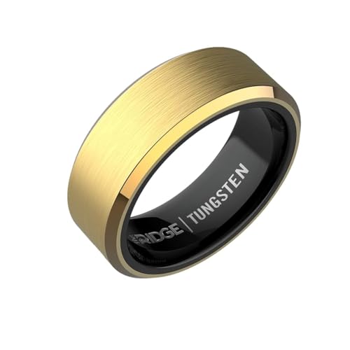 The Ridge 24K Gold Plated Beveled Ring Comfort Fit Wedding Band - 13