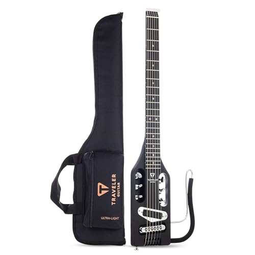 Traveler Guitar Ultra-Light 6 String Solid-Body Electric, Right, Matte Black, (ULE BKM)