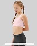 Sascina Girl Bras 10-12 Years Old Seamless First Bra Girls Sports Bras Longline Crop Bra - No Pads, Chest Double Lined Nude+Light Gray+Candy Blue+Sand Pink