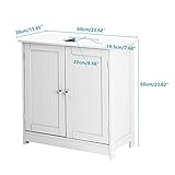 Bonnlo Pedestal Sink Storage Cabinet with 2 Doors Traditional Under Sink Cabinet Bathroom Space Saver Organizer with Adjustable Shelf White 3 5/8" W x 11 7/16" D x 23 5/8" H