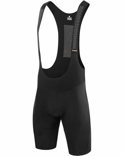 Przewalski Men's Competizione Cycling Bib Shorts 4D Padded Road Pro Race Bike Biking Shorts Black