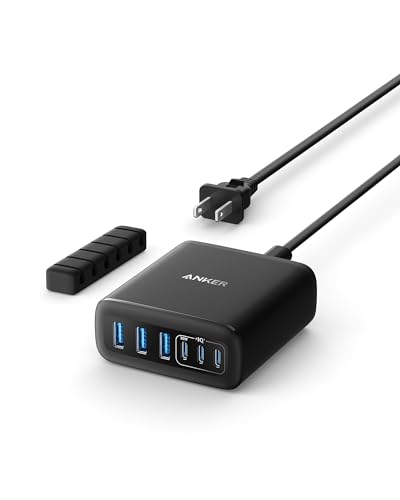 Anker Desktop Charger, Fast Charging USB C Charger, 112W Max 6-Port Charging Station, for iPhone, iPad, MacBook, Samsung and More (Cable Not Included)