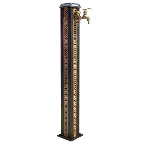 Hose Stand with Spigot, Fuente de Agua para Jardin, Retro Style Design, Hollow Body, Suitable for Gardens and Courtyards