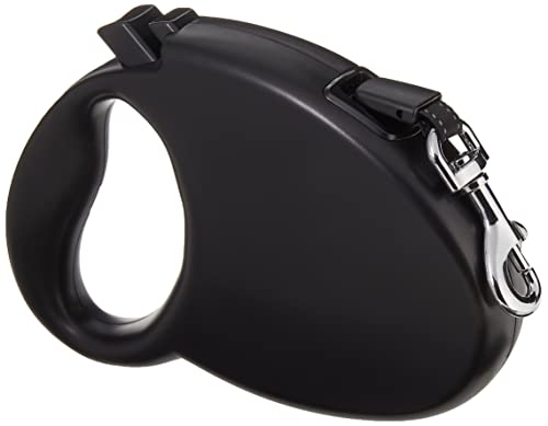 Amazon Basics Retractable Pet Leash, for Dogs under 44 lbs, Locking Mechanism, Medium - 16ft, Black