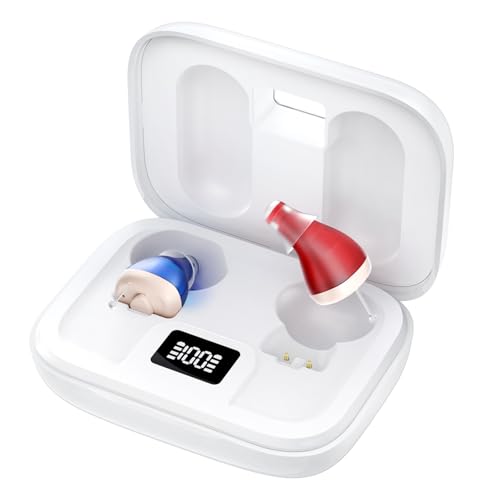 Rechargeable Hearing Aids for Seniors with 16-Channel Digital Chips Intelligent Noise Cancellation for Clear Sound Super-Mini Invisible Design Comfort Fit in Ear Canal & 7-Day Ultra Standby