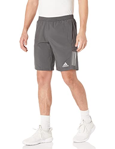 adidas Men's Standard Own The Run Shorts, Grey Six/Reflective Silver, Large