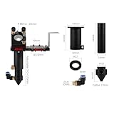 Cloudray E Series CO2 Laser Head Whole Set With 1 PCS USA Focus Lens D20mm FL63.5mm and 3 PCS Si Mirrors D25mm for Engraver Cutting Machine Parts (20-63.5)