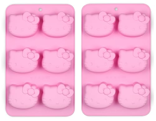 Handstand Kitchen Hello Kitty Commemorative 50th Anniversary Silicone Cupcake Mold Set Featuring Classic Bow in Limited Edition Pink