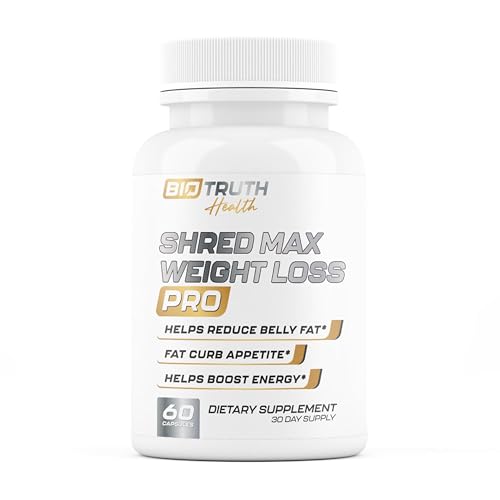 Shred MAX PRO Weight Loss Pills for Women & Fat Burner for Men | Supports GLP-1 Pathway Function - Appetite Suppressant, Carb Blocker | 3rd Party Tested Supplement - 60 Pills for Adults
