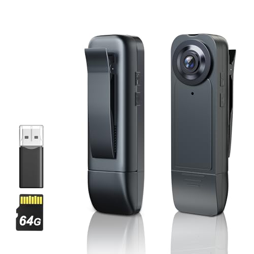 Asdraw Mini Body Camera 【2024 Upgrade】 1080P HD Body Camera Wearable Camcorder with Night Vision IR & Loop Record, 4-6 HR Battery Life for Daily Records, Cycling, Delivery/Serving Jobs