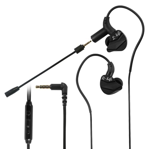 GameBuds Pro in-Ear Gaming Headset with Detachable Microphone, Wired Earphone 3.5 MM E-Sport Earphone Noise Cancelling, Gamings Earphones Wired for Mobile Gaming (Black)