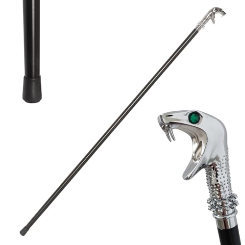 COSWOR 45.3" Lucius Costume Cane Malfoy Walking Stick Snake Staff for Cosplay, Costume Dress-Up Props, Collection